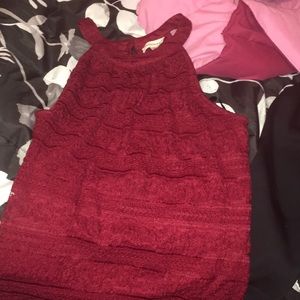 Red Lacey tank top XL worn twice